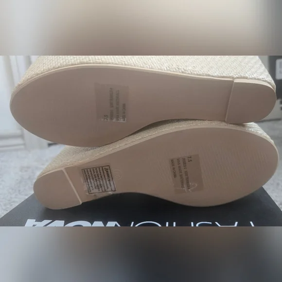 Fashion Nova Women's Cream Wedge Sandals - Picture 6 of 8